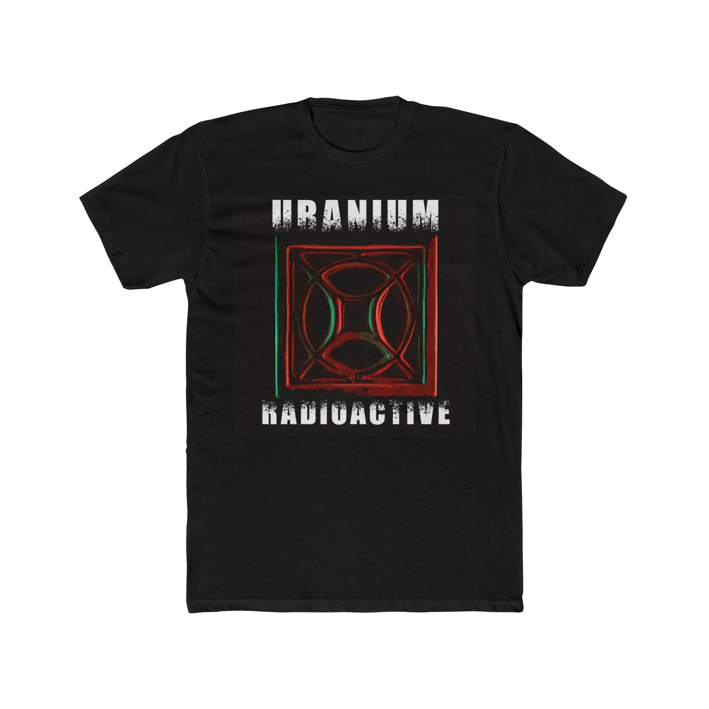Uranium Heat Grate Uranium Radioactive Text Men's Cotton Crew Tee