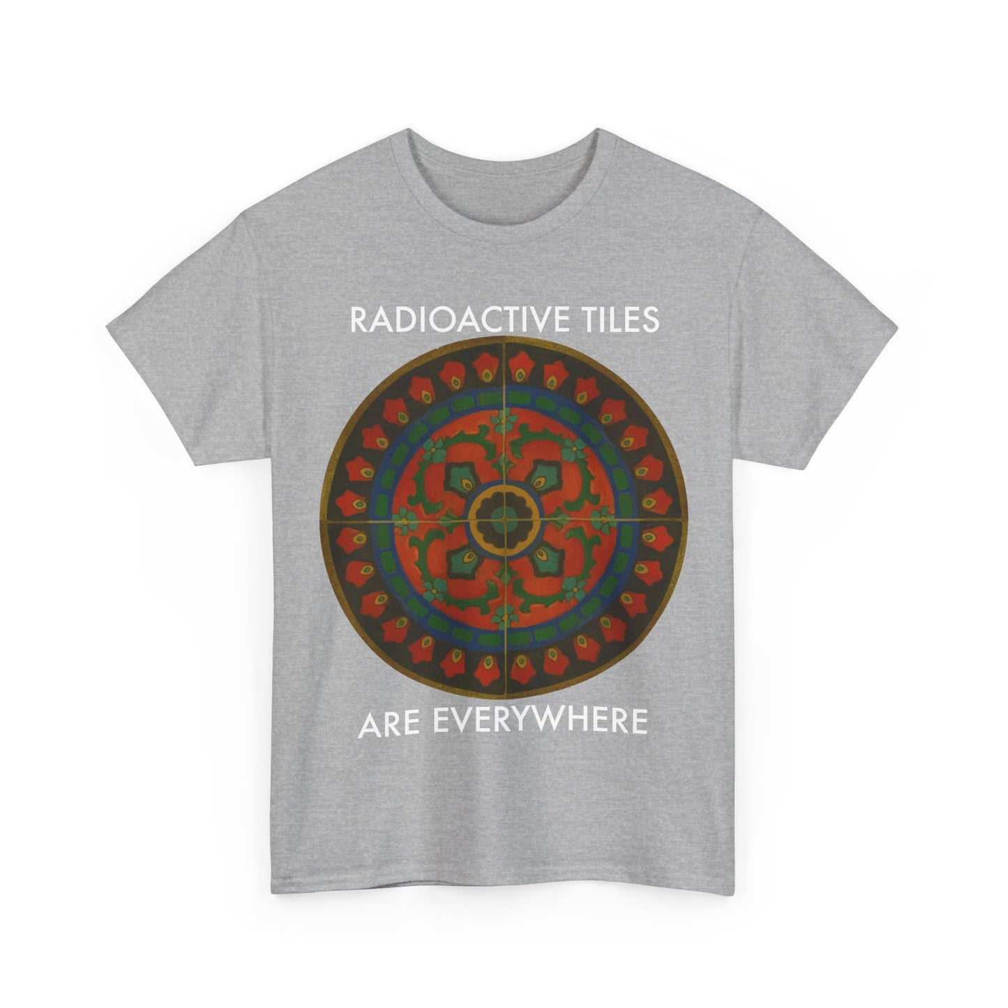 Radioactive Tile Tabletop with text Unisex Heavy Cotton Tee Bigger Sizes